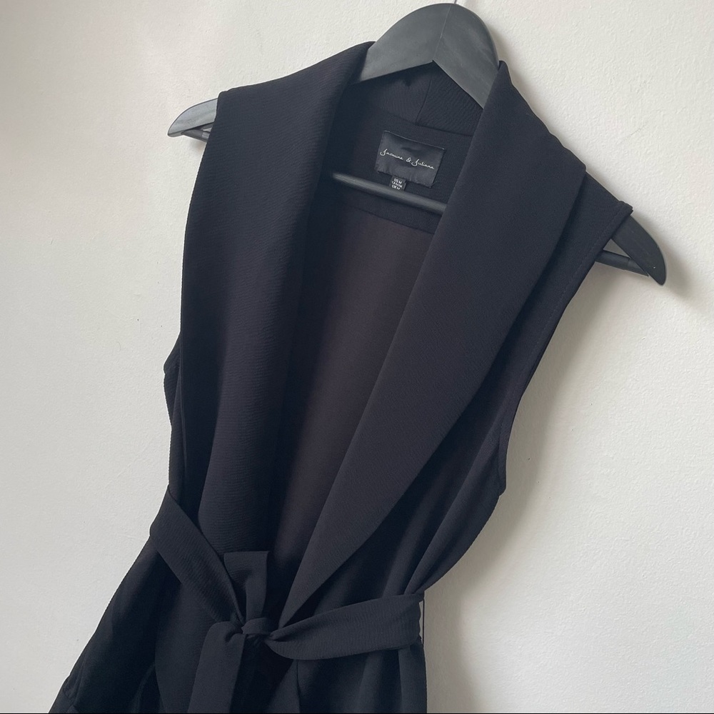 Jasmine and Juliana Luxe Black Dress Vest Overcoat